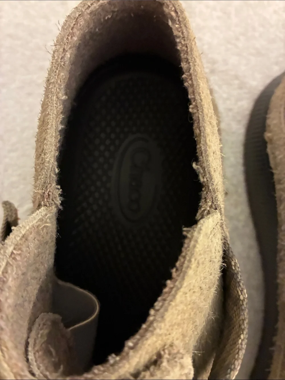Chaco Men's Suede Casual Slip-On Shoe in Taupe adj. cross strap